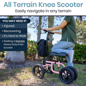 Vive Health All Terrain Knee Walker, Pink Hover