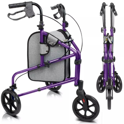 Vive Health Tri-Rollator, Lightweight, Foldable, Height-Adjustable, Provides Support and Stability for Mobility. Moovkart