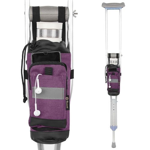 Vive Health Crutch Bag with secure compartments and adjustable straps for convenient mobility, Moovkart.
