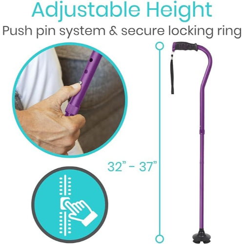 Vive Health Folding Offset Cane Swivel Quad Base, Purple, 2 Each