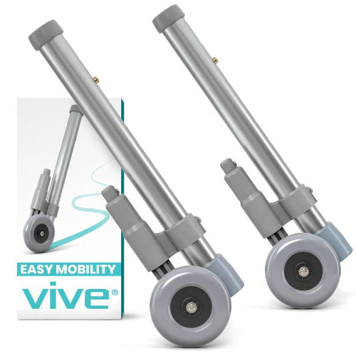 Vive Health Walker Wheels with Brakes, Gray