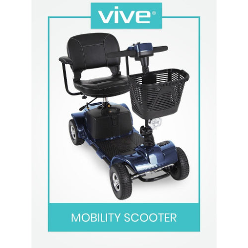 Vive Health 4 Wheel Mobility Scooter Electric Powered Wheelchair Device C-Series, Blue