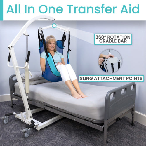 Vive Health Hydraulic Patient Lift With Sling for Safe and Adjustable Transfer Support