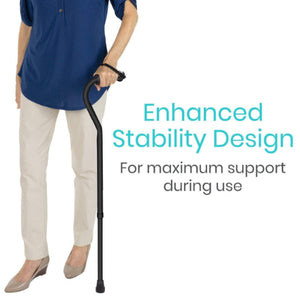 Vive Health Soft Grip Adjustable Offset Cane with Slip-Resistant Design for Enhanced Mobility Hover