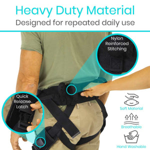 Vive Health Heavy Duty Transfer Belt with Leg Straps Hover