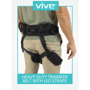 Vive Health Heavy Duty Transfer Belt with Leg Straps