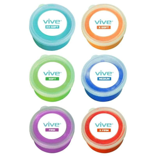 Vive Health Therapy Putty with 6 Resistance Levels, Pack of 6