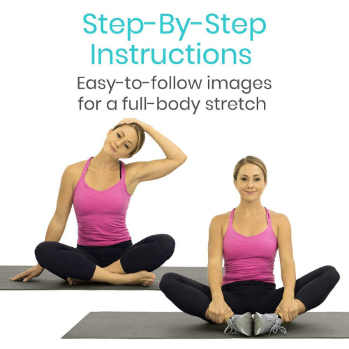 Vive Health Stretching Workout Poster, 52 Exercises for Flexibility and Mobility