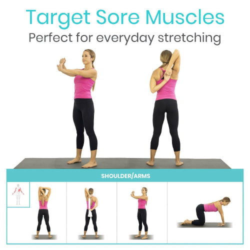 Vive Health Stretching Workout Poster, 52 Exercises for Flexibility and Mobility