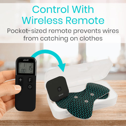 Vive Health Wireless TENS Unit with 15 Modes, Pre-Gelled Electrode Pads