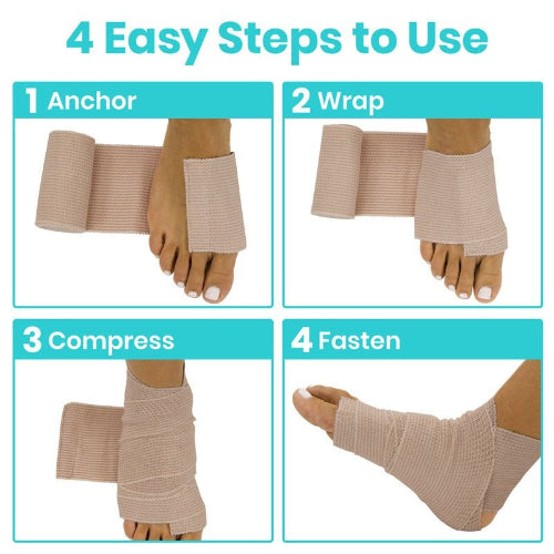 Vive Health Elastic Bandage for Injury Support, Muscle Recovery & Wound Care