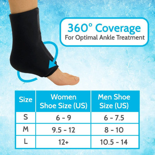 Vive Health Hot and Cold Ankle Sleeve for Pain Relief and Support