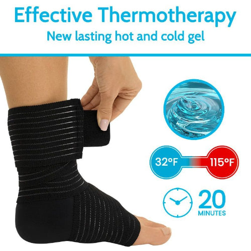 Vive Health Hot and Cold Ankle Sleeve for pain relief, support, and effective treatment of ankle injuries or discomfort, Moovkart
