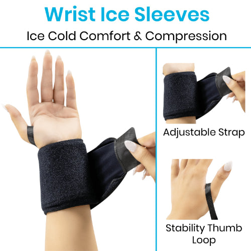 Vive Health Adjustable Hot and Cold Wrist Wraps, Therapy for Pain Relief and Support