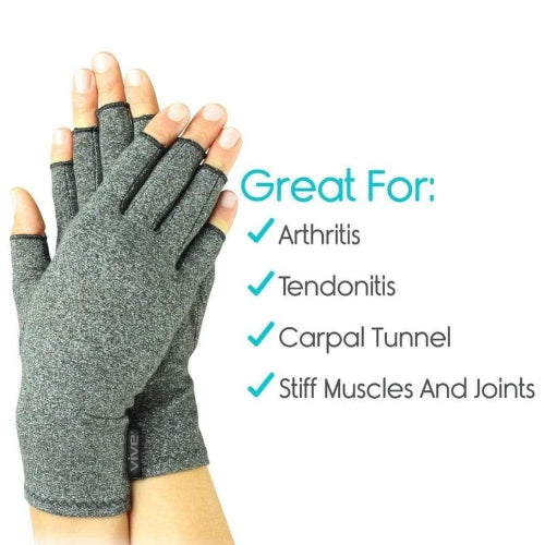 Vive Health Arthritis Gloves for Pain Relief and Joint Support, Gray