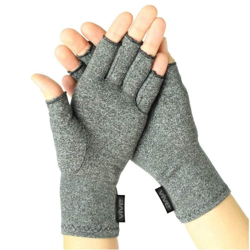 Vivehealth full-finger arthritis gloves, gray cotton