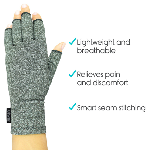 Vive Health Arthritis Gloves, Carpal Tunnel Treatment, X-Small, Gray