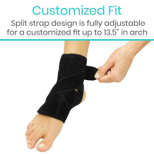 Vive Health Standard Neoprene Ankle Arch Brace, Left or Right, 14 Inches, Black