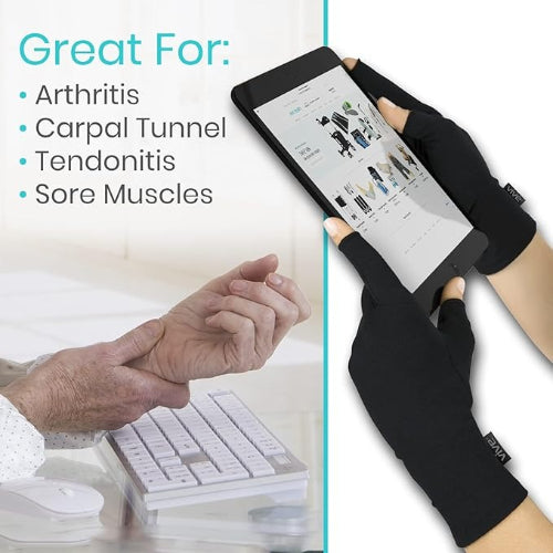 Vive Health Arthritis Gloves, Carpal Tunnel Treatment, Large, Black