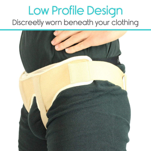 Vive Health Hernia Belt, 2 Removable Pads, Slim Profile, Large