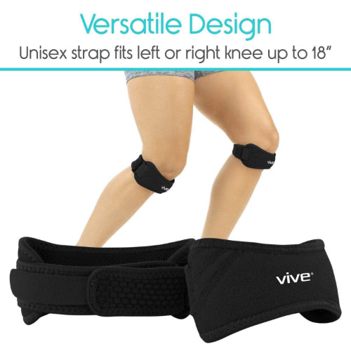 Vive Health Patella Straps, Firm Foam, Black