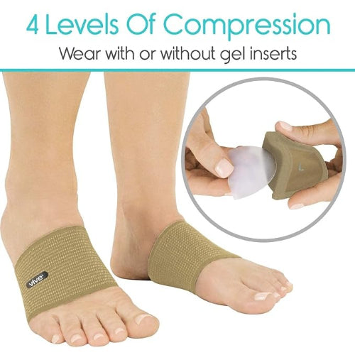 Vive Health Adjustable Arch Sleeves, Beige