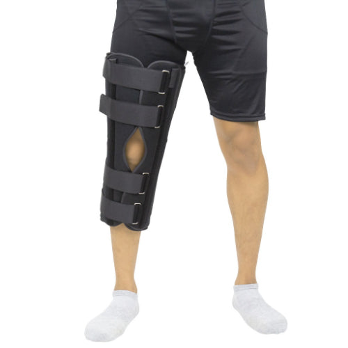 Vive Health 830 Tri-Panel Knee Immobilizer, 4 Rigid Splint, Padded Inserts, 12 Inches Length