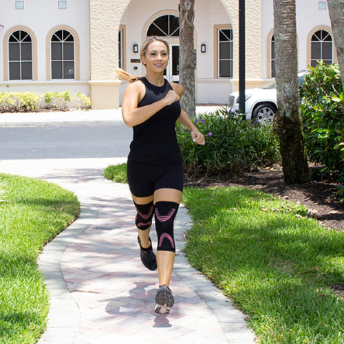Vive Health Knee Sleeves, Black and Pink, Medium