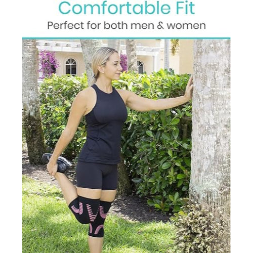 Vive Health Knee Sleeves, Black and Pink, X-Large