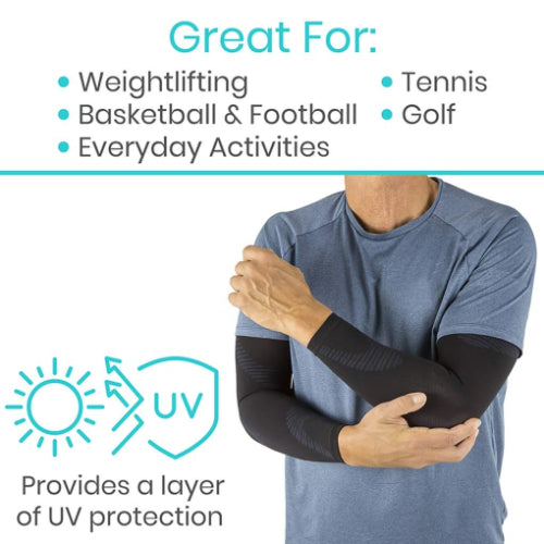 Vive Health Arm Compression Sleeve, Black, Large