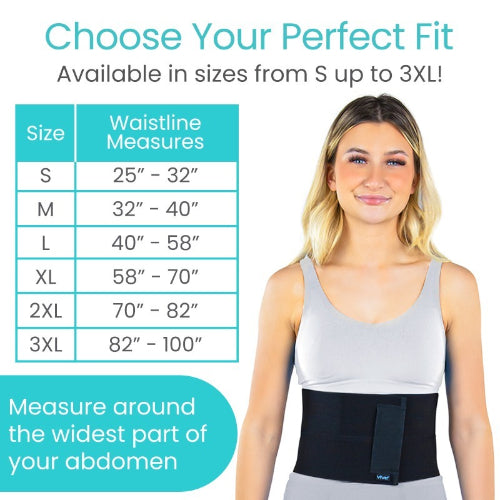 Vive Health Bariatric Abdominal Binder 2 Panel for Targeted Support and Comfort