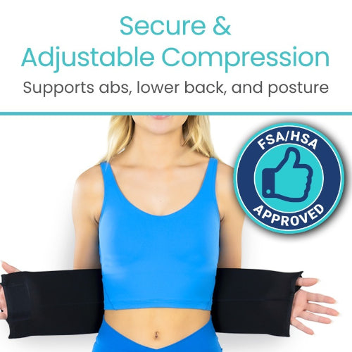 Vive Health Bariatric Abdominal Binder 2 Panel for Targeted Support and Comfort