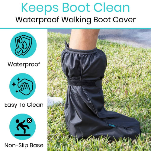 Vive Health Tall Walker Boot Cover, Waterproof Non-Slip Protector for Orthopedic Walking Boots