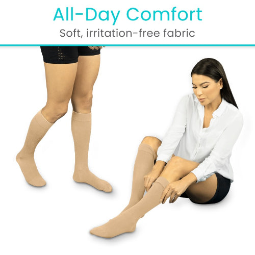 Vive Health Knee-High Compression Stockings, 30-40mmHg for Pain Relief and Support