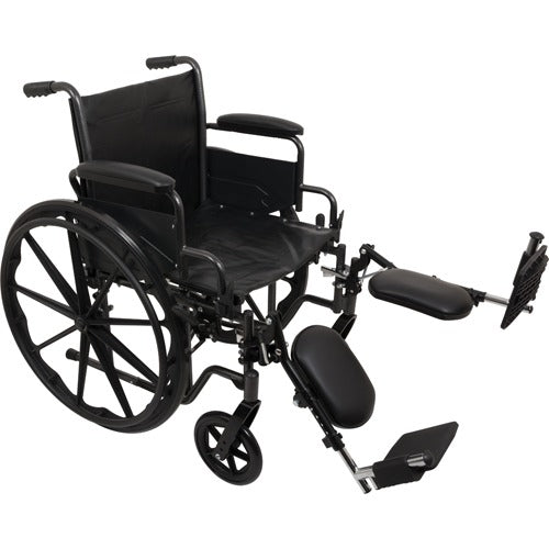 ProBasics K2 Standard Hemi Wheelchair, 16 x 16 Inch Seat, Flip-Back Arms, Durable Frame and Swing-Away Legrests for Mobility Support. Moovkart