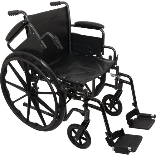 ProBasics K2 Standard Hemi Wheelchair, 16 x 16 Inch Seat, Desk Arms, Swing-Away Footrests, Steel Frame for Comfortable Mobility Support. Moovkart