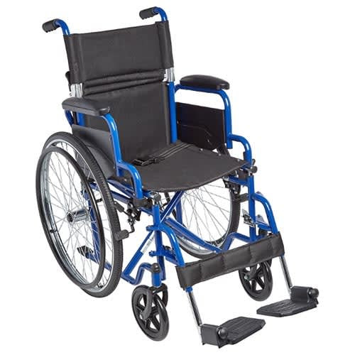 Ziggo Folding Lightweight Wheelchair, 16 Inches, Blue