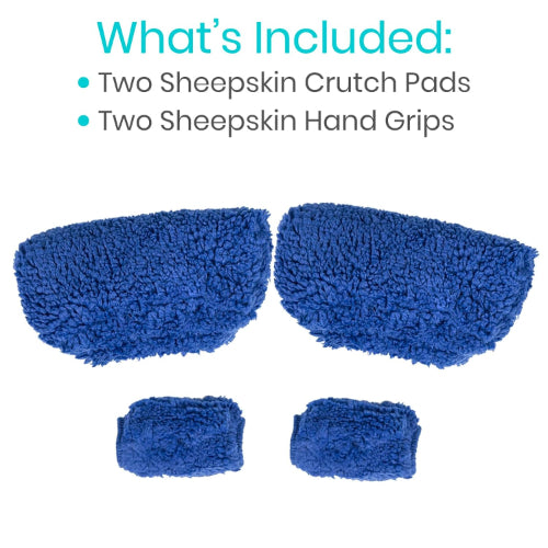 Vive Health Sheepskin Crutch Pads, Universal Underarm and Hand Grips Covers, Unisex