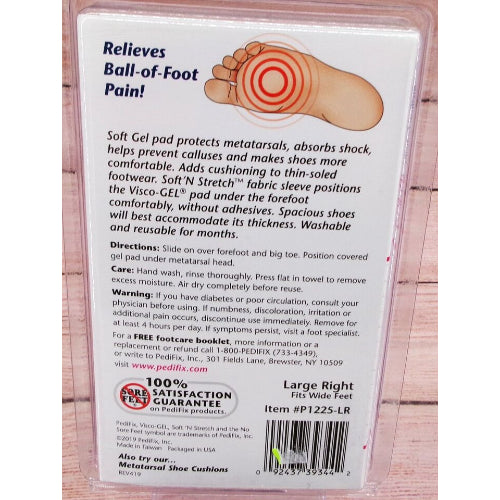 Pedifix Visco-GEL Ball-of-Foot Protection Sleeve, Large, Right