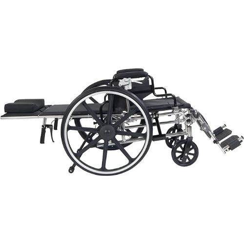 Drive Medical Viper Plus GT Reclining Wheelchair with Removable Full Arms, 16 Inches