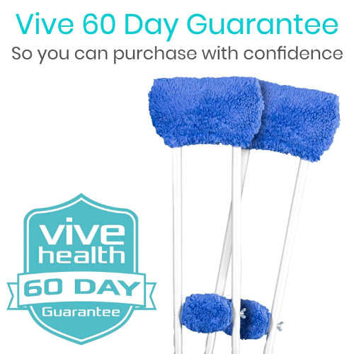 Vive Health Sheepskin Crutch Pads, Universal Underarm and Hand Grips Covers, Unisex