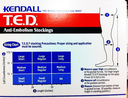 Kendall T.E.D Anti-Embolism Stockings Open Toe Knee Length, Medium, Regular