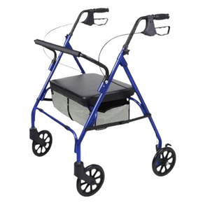 Vive Health Bariatric Rollator, Adjustable Steel Frame, Blue