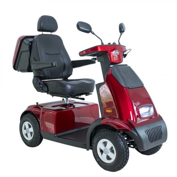 Afikim C4 Standard 4-Wheel Heavy Duty Travel Scooter, Red, 18 Inches