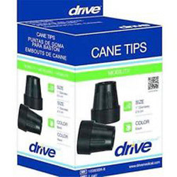 Drive Medical Cane Tip, 1 inch Diameter, Black, Pack of 2 Hover